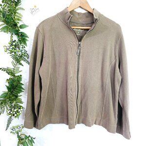 Vintage Eddie Bauer‎ XL Full-Zip Jacket Brown 100% Cotton Mens Casual《944》J